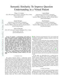 Semantic Similarity To Improve Question Understanding in a Virtual
  Patient