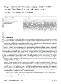 Image Manipulation with Natural Language using Two-sidedAttentive
  Conditional Generative Adversarial Network