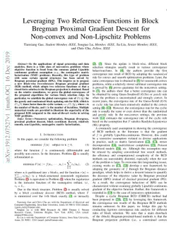 Leveraging Two Reference Functions in Block Bregman Proximal Gradient
  Descent for Non-convex and Non-Lipschitz Problems