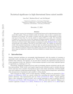 Statistical significance in high-dimensional linear mixed models