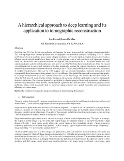 A hierarchical approach to deep learning and its application to
  tomographic reconstruction