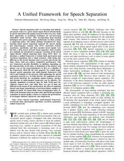 A Unified Framework for Speech Separation
