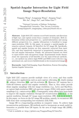Spatial-Angular Interaction for Light Field Image Super-Resolution