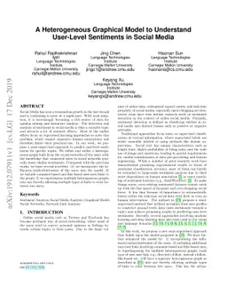 A Heterogeneous Graphical Model to Understand User-Level Sentiments in
  Social Media