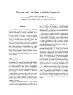 Multi-focus Image Fusion Based on Similarity Characteristics