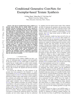 Conditional Generative ConvNets for Exemplar-based Texture Synthesis