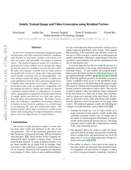 Jointly Trained Image and Video Generation using Residual Vectors