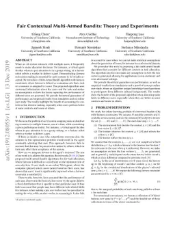 Fair Contextual Multi-Armed Bandits: Theory and Experiments