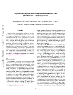 Improved Surrogates in Inertial Confinement Fusion with Manifold and
  Cycle Consistencies