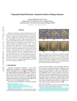 Fingerprint Spoof Detection: Temporal Analysis of Image Sequence
