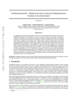 A Probabilistic approach for Learning Embeddings without Supervision