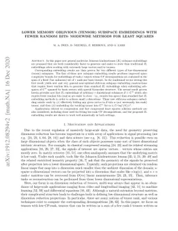 Lower Memory Oblivious (Tensor) Subspace Embeddings with Fewer Random
  Bits: Modewise Methods for Least Squares