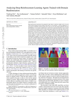 Analysing Deep Reinforcement Learning Agents Trained with Domain
  Randomisation