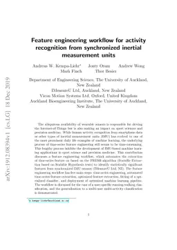 Feature engineering workflow for activity recognition from synchronized
  inertial measurement units