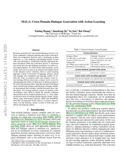 MALA: Cross-Domain Dialogue Generation with Action Learning