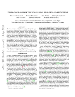 End-to-end training of time domain audio separation and recognition