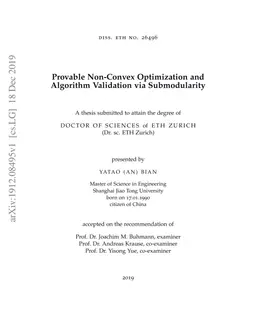 Provable Non-Convex Optimization and Algorithm Validation via
  Submodularity
