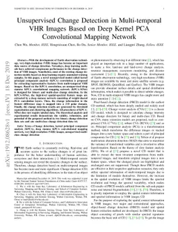 Unsupervised Change Detection in Multi-temporal VHR Images Based on Deep
  Kernel PCA Convolutional Mapping Network