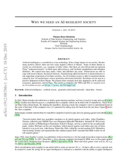 Why we need an AI-resilient society