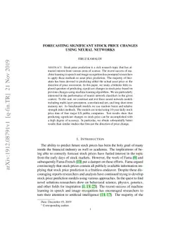 Forecasting significant stock price changes using neural networks