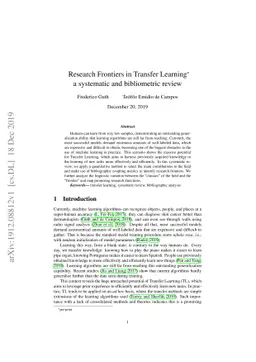 Research Frontiers in Transfer Learning -- a systematic and bibliometric
  review