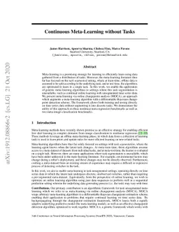 Continuous Meta-Learning without Tasks