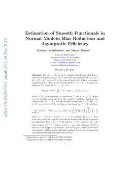 Estimation of Smooth Functionals in Normal Models: Bias Reduction and
  Asymptotic Efficiency