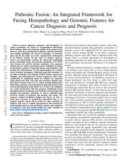 Pathomic Fusion: An Integrated Framework for Fusing Histopathology and
  Genomic Features for Cancer Diagnosis and Prognosis