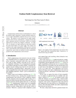 Fashion Outfit Complementary Item Retrieval