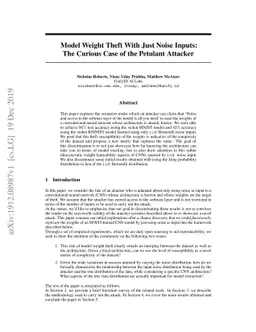 Model Weight Theft With Just Noise Inputs: The Curious Case of the
  Petulant Attacker