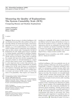 Measuring the Quality of Explanations: The System Causability Scale
  (SCS). Comparing Human and Machine Explanations