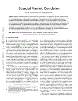 Bounded Manifold Completion