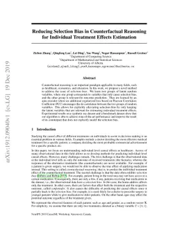 Reducing Selection Bias in Counterfactual Reasoning for Individual
  Treatment Effects Estimation