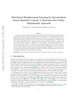 Distributed Reinforcement Learning for Decentralized Linear Quadratic
  Control: A Derivative-Free Policy Optimization Approach