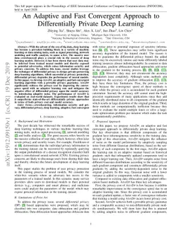 An Adaptive and Fast Convergent Approach to Differentially Private Deep
  Learning