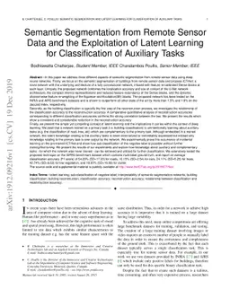Semantic Segmentation from Remote Sensor Data and the Exploitation of
  Latent Learning for Classification of Auxiliary Tasks