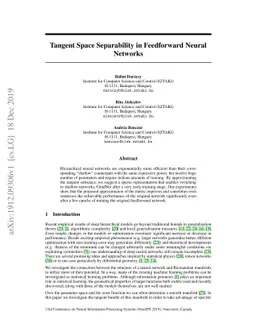 Tangent Space Separability in Feedforward Neural Networks