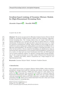 Gradient-based training of Gaussian Mixture Models for High-Dimensional
  Streaming Data