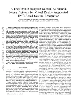 A Transferable Adaptive Domain Adversarial Neural Network for Virtual
  Reality Augmented EMG-Based Gesture Recognition