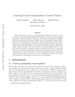 Learning Convex Optimization Control Policies