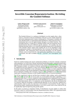 Invertible Gaussian Reparameterization: Revisiting the Gumbel-Softmax