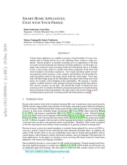 Smart Home Appliances: Chat with Your Fridge