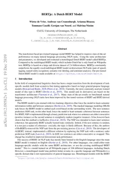 BERTje: A Dutch BERT Model