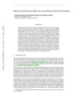Group-Connected Multilayer Perceptron Networks