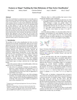 Features or Shape? Tackling the False Dichotomy of Time Series
  Classification