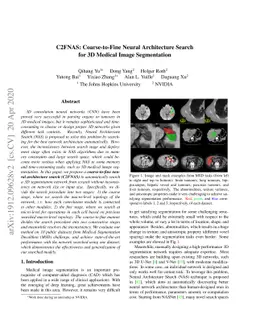 C2FNAS: Coarse-to-Fine Neural Architecture Search for 3D Medical Image
  Segmentation