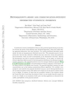 Heterogeneity-aware and communication-efficient distributed statistical
  inference