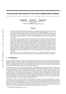 Second-order Information in First-order Optimization Methods