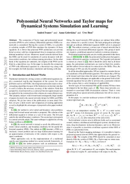 Polynomial Neural Networks and Taylor maps for Dynamical Systems
  Simulation and Learning
