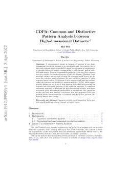 CDPA: Common and Distinctive Pattern Analysis between High-dimensional
  Datasets